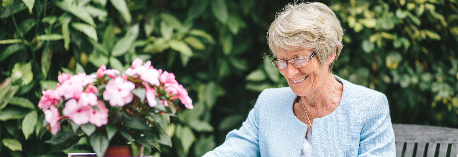 elderly woman reading